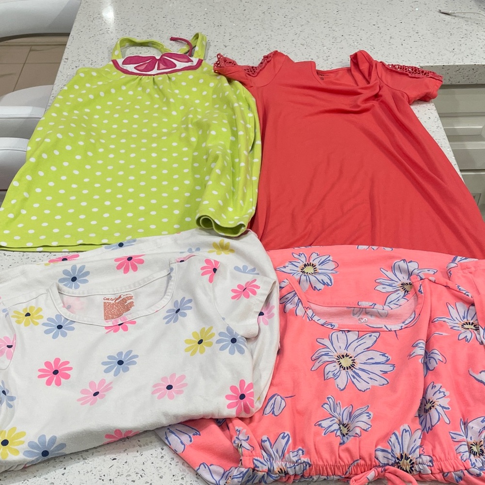 Girls Summer and Spring colorful flowy dress bundle size 6/7